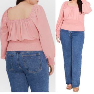 1. State Smocked Crepe Blouse Plus Size‎